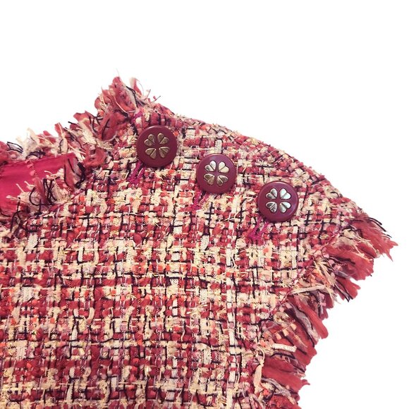 Kate Spade Textured Tweed A-Line Sheath Dress Size 4 Pink White Wisteria Garden - Picture 6 of 10